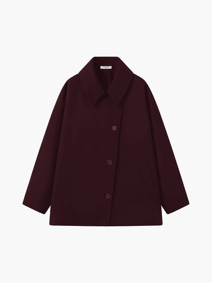 Solide Übergroße Taschenknopfjacke