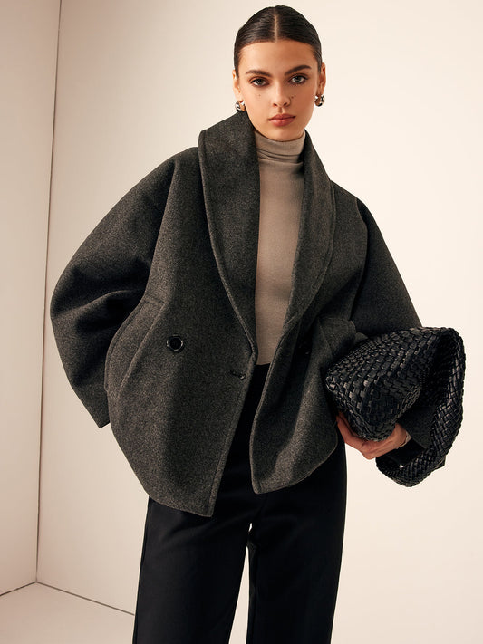 Tweed Taschen Lockerer Mantel