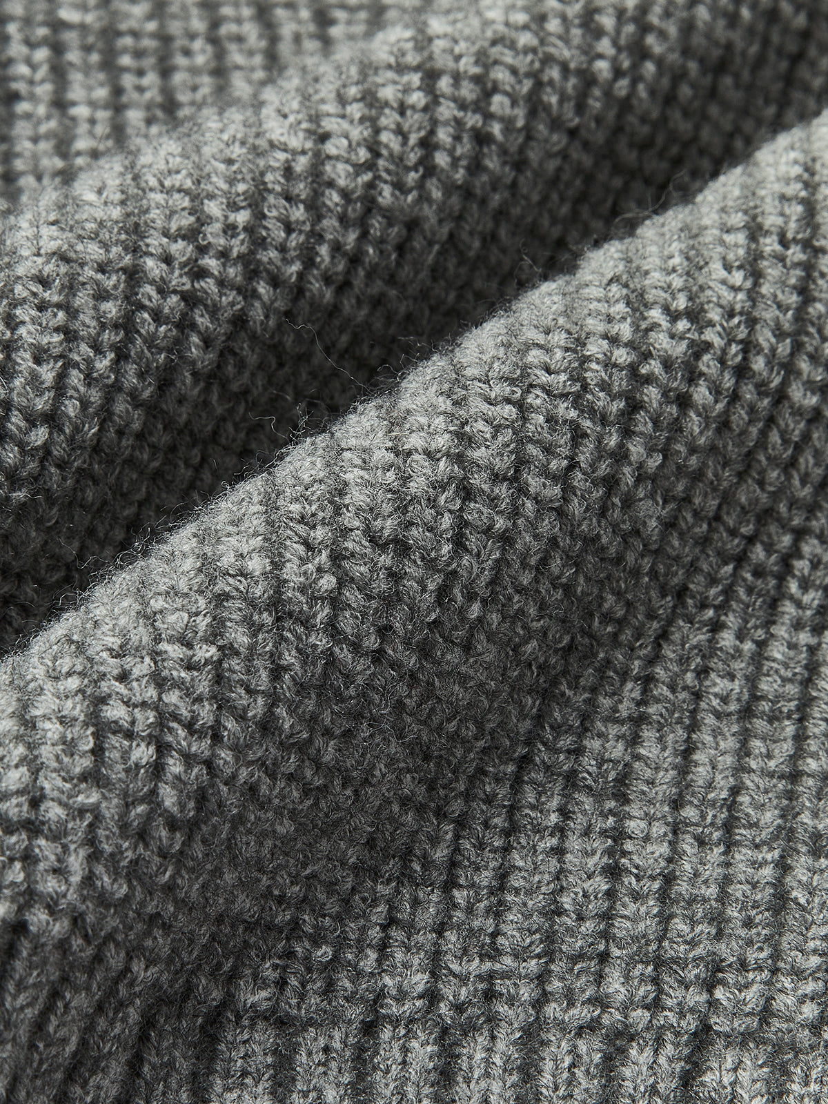 Denim-Panel-Rippkragenpullover