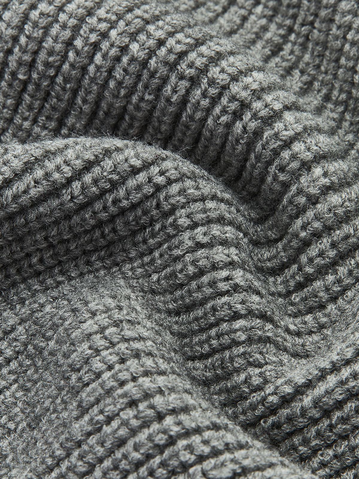 Denim-Panel-Rippkragenpullover