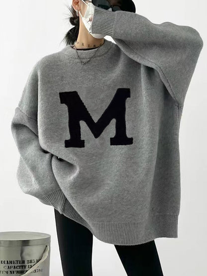 Bedruckter lockerer Pullover