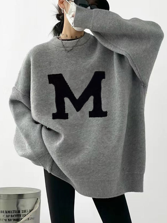 Bedruckter lockerer Pullover