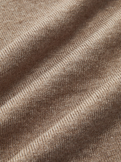 Asymmetrisches Patchwork Langarm-Mockneck Strickoberteil