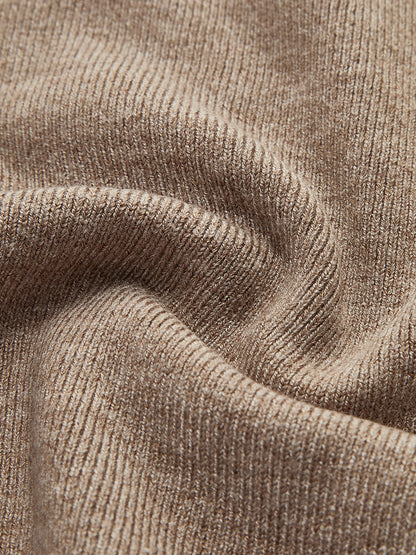 Asymmetrisches Patchwork Langarm-Mockneck Strickoberteil