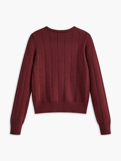 Rundhals Knopfweicher Cardigan