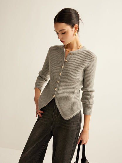 Knopf-Down Split Cardigan