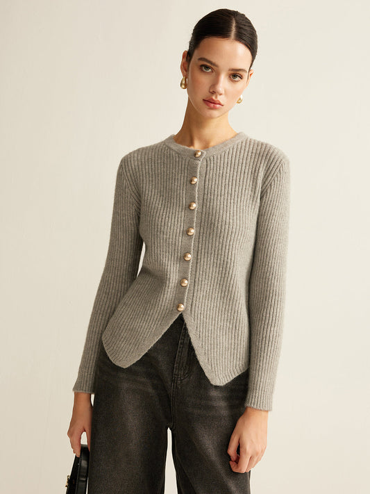 Knopf-Down Split Cardigan
