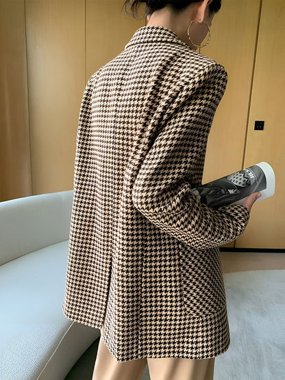 Hahnentritt Split Blazer Mit Gürtel
