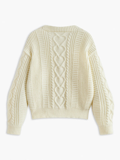 V-Ausschnitt Knopfmechanismus Kabel Cardigan