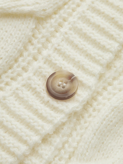 V-Ausschnitt Knopfmechanismus Kabel Cardigan