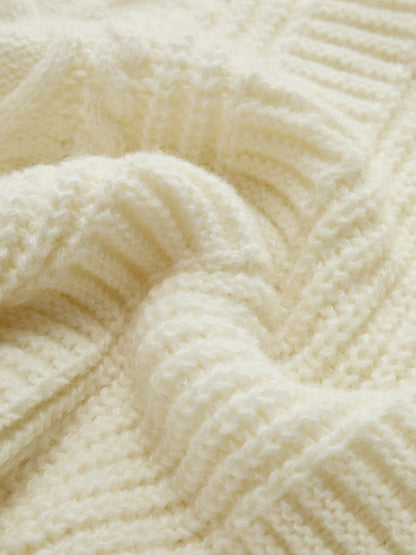 V-Ausschnitt Knopfmechanismus Kabel Cardigan