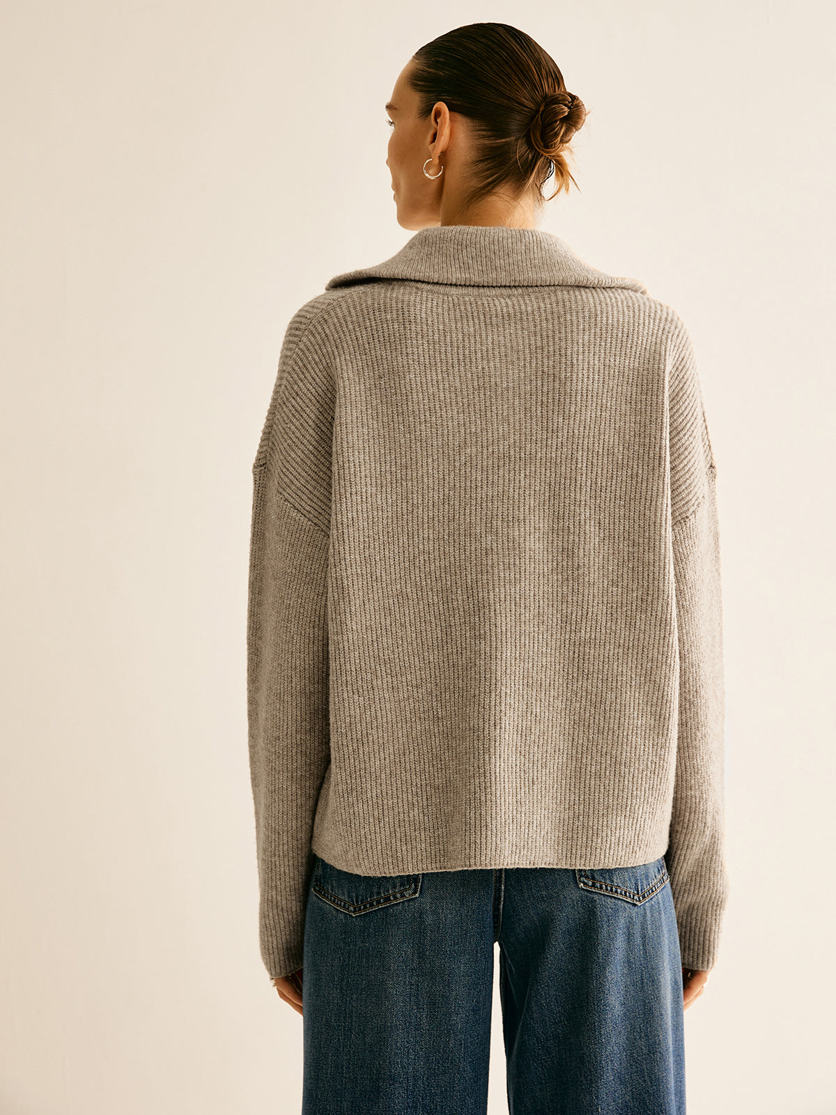 Wollmischung Reißverschluss Pullover Ko-ords