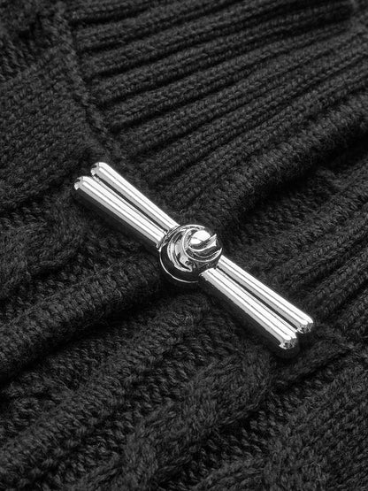 Baumwolle Keyhole-Ausschnitt Stricktop