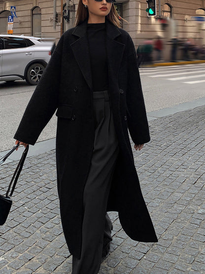 Wollmischung Tweed Langmantel