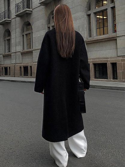 Wollmischung Tweed Langmantel