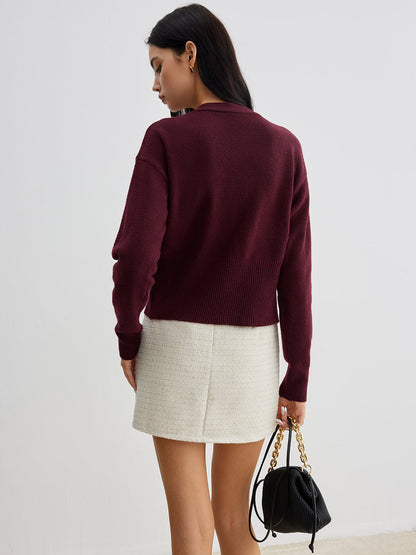 Eleganter Metallknopf Kurzer Cardigan