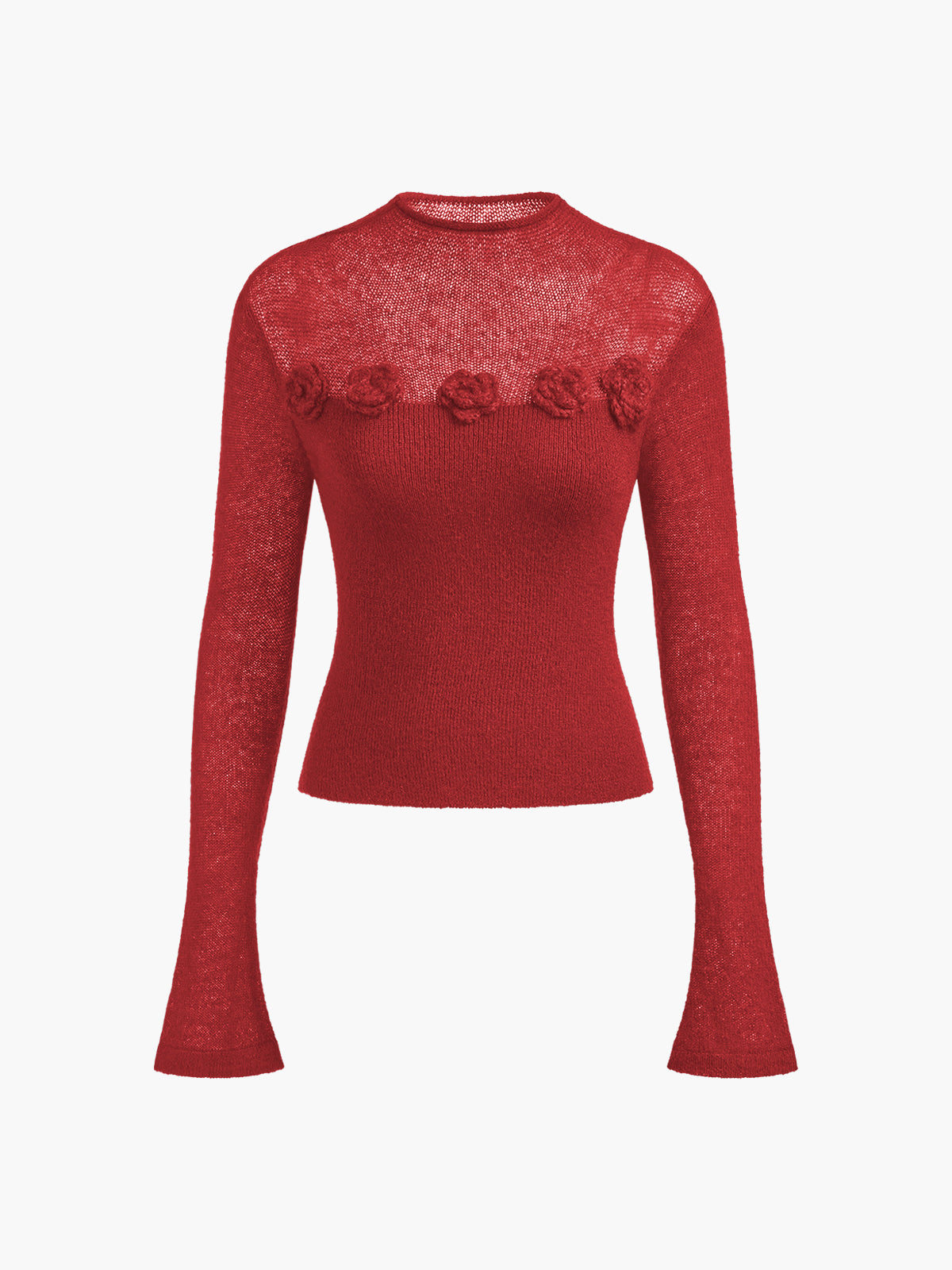 3D Blumenpanel Weiches Stricktop