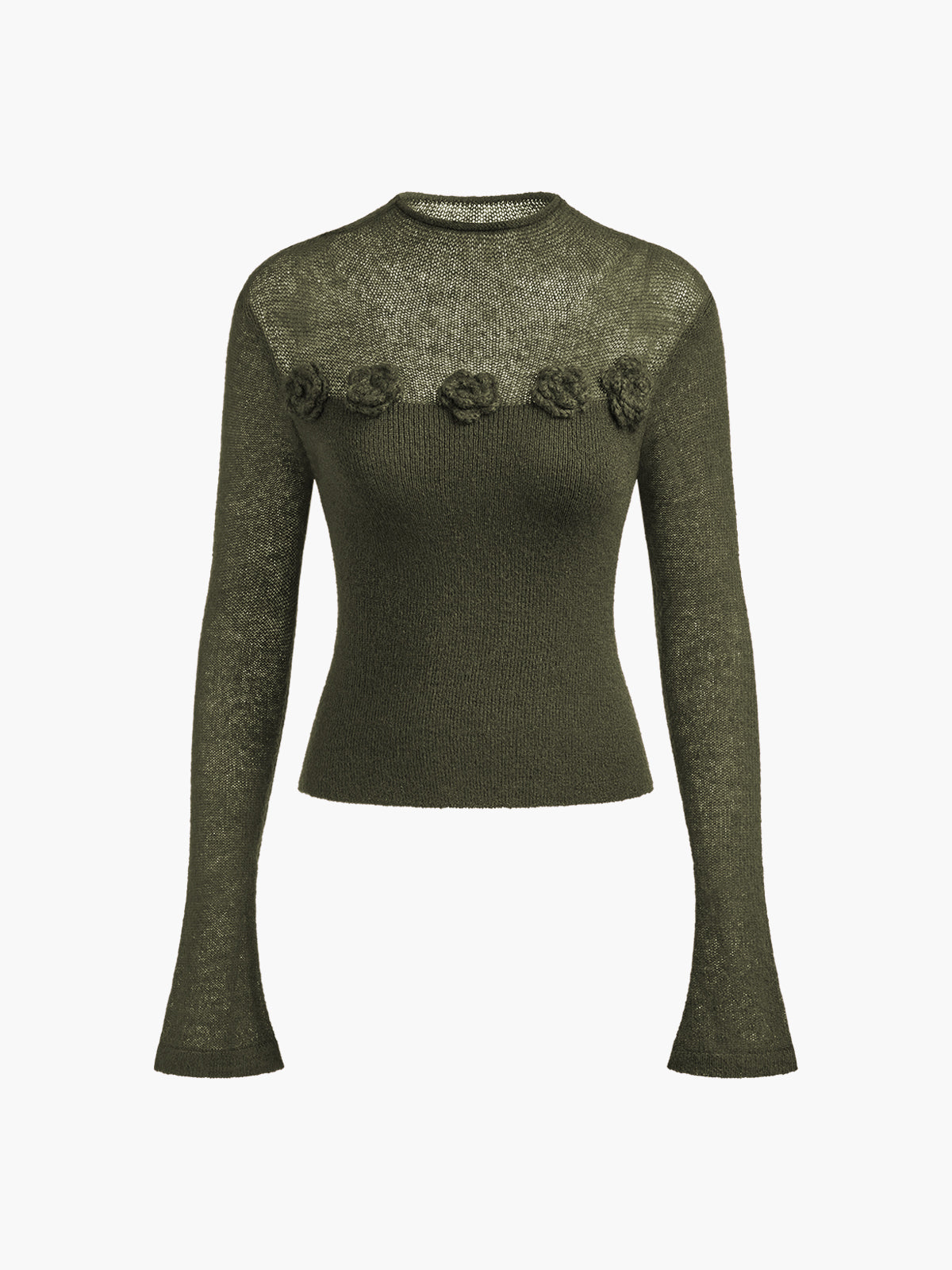 3D Blumenpanel Weiches Stricktop