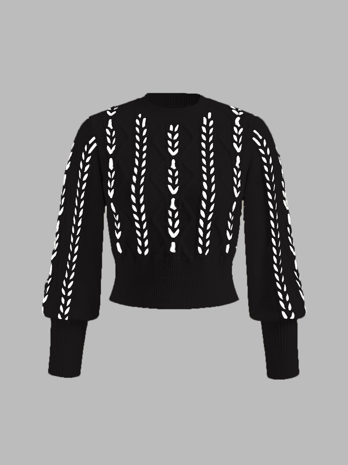 Kontrast Bindung Geraffter Pullover