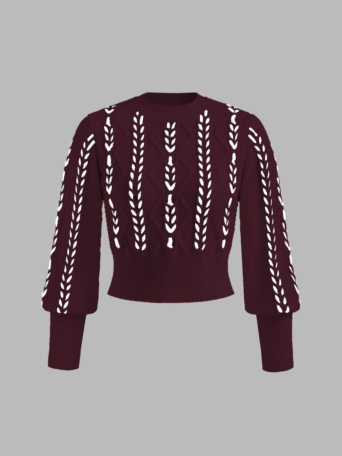 Kontrast Bindung Geraffter Pullover