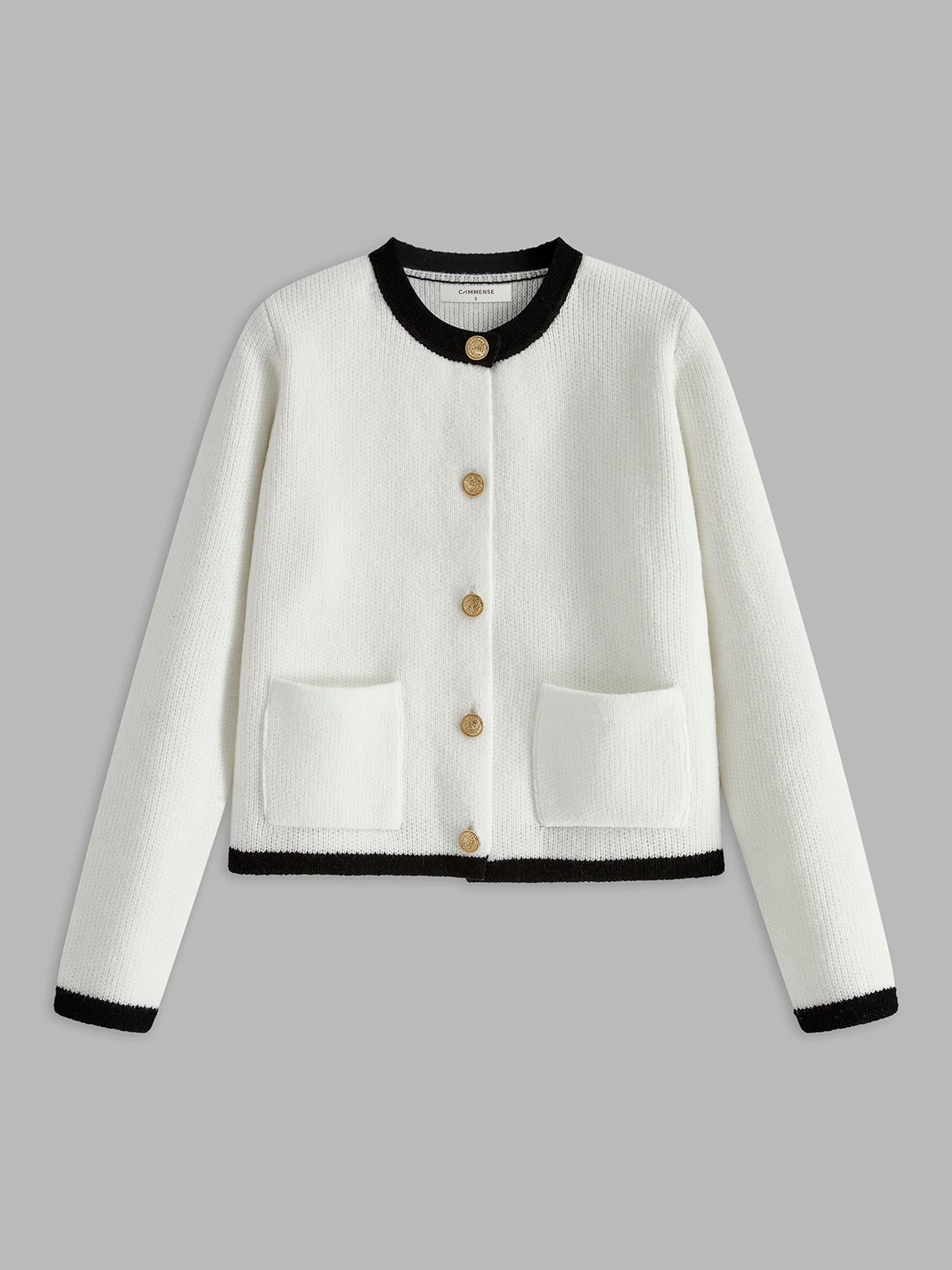 Kontrastbesatz Jersey Cardigan