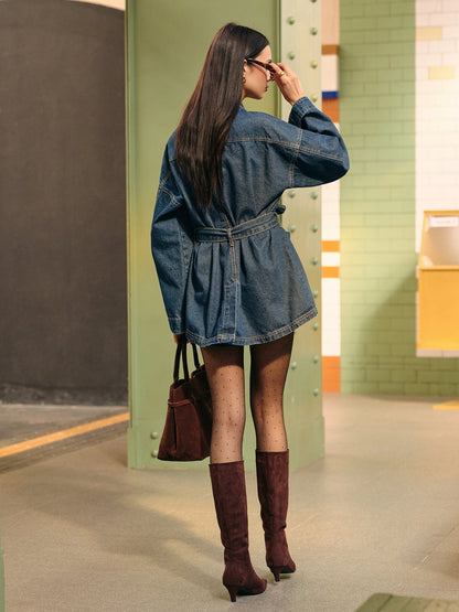 Gepolsterte Cargo Denim Polo Jacke