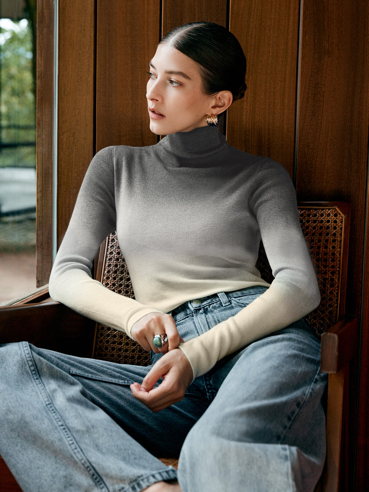 Wollmischung Ombre Slim Stricktop