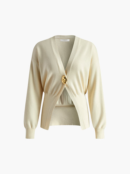Goldener Knopf Schlichter Cardigan