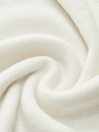 Wollmischung Asymmetrisches Hals Stricktop