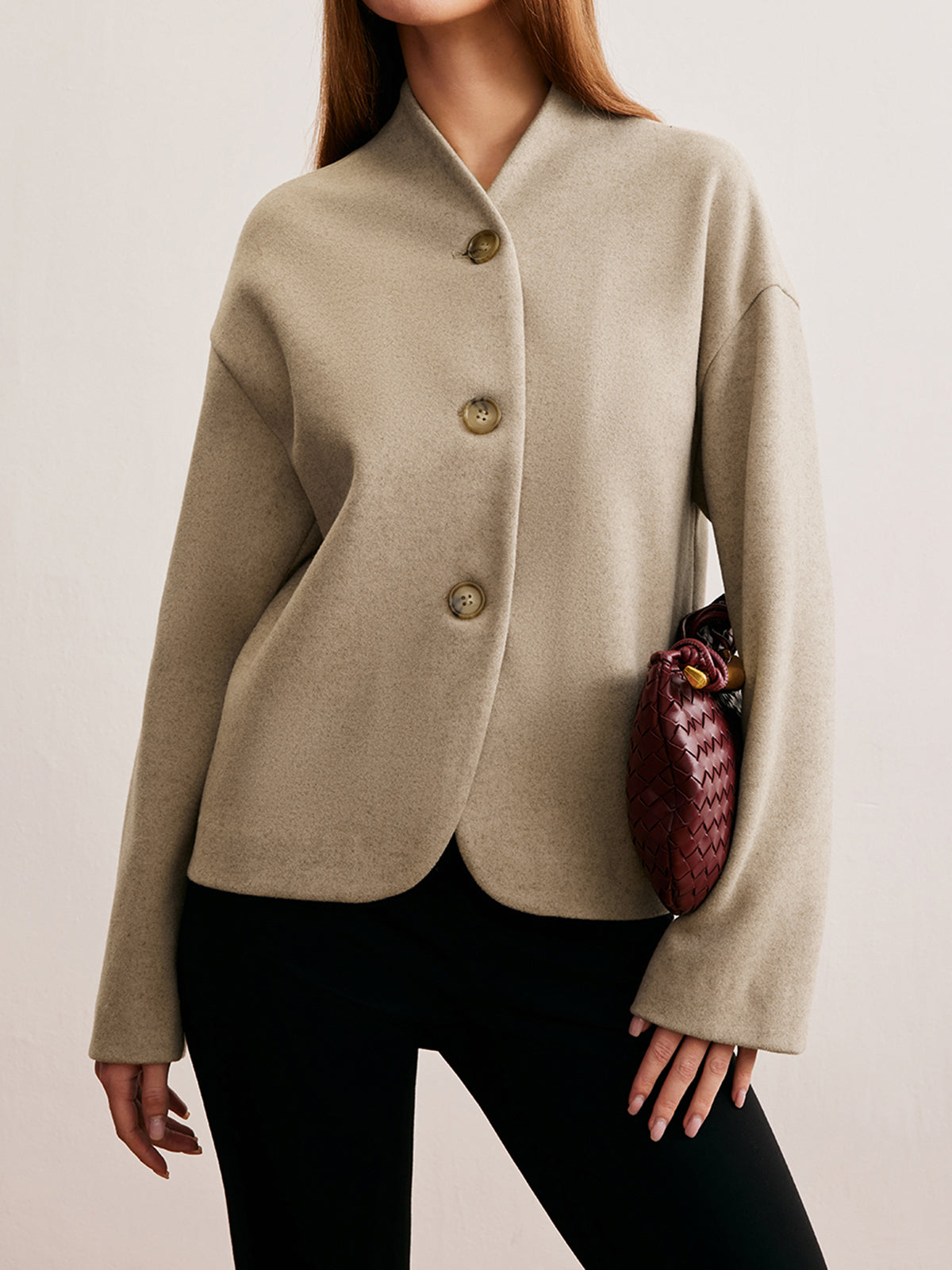 Minimalistische Gerade Schnitt Knopfjacke