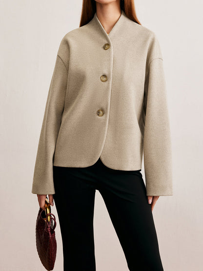 Minimalistische Gerade Schnitt Knopfjacke