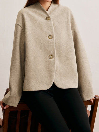 Minimalistische Gerade Schnitt Knopfjacke