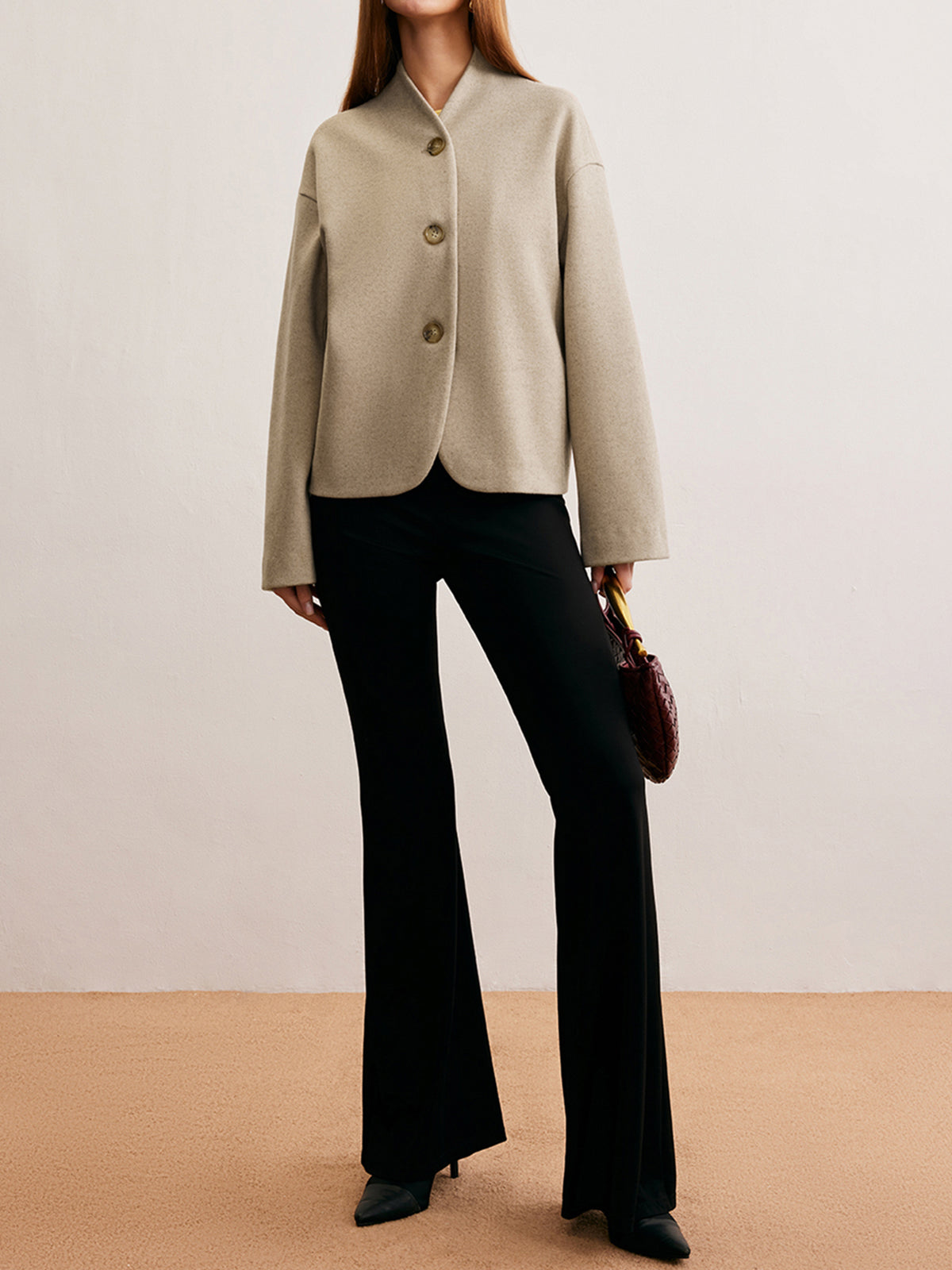 Minimalistische Gerade Schnitt Knopfjacke