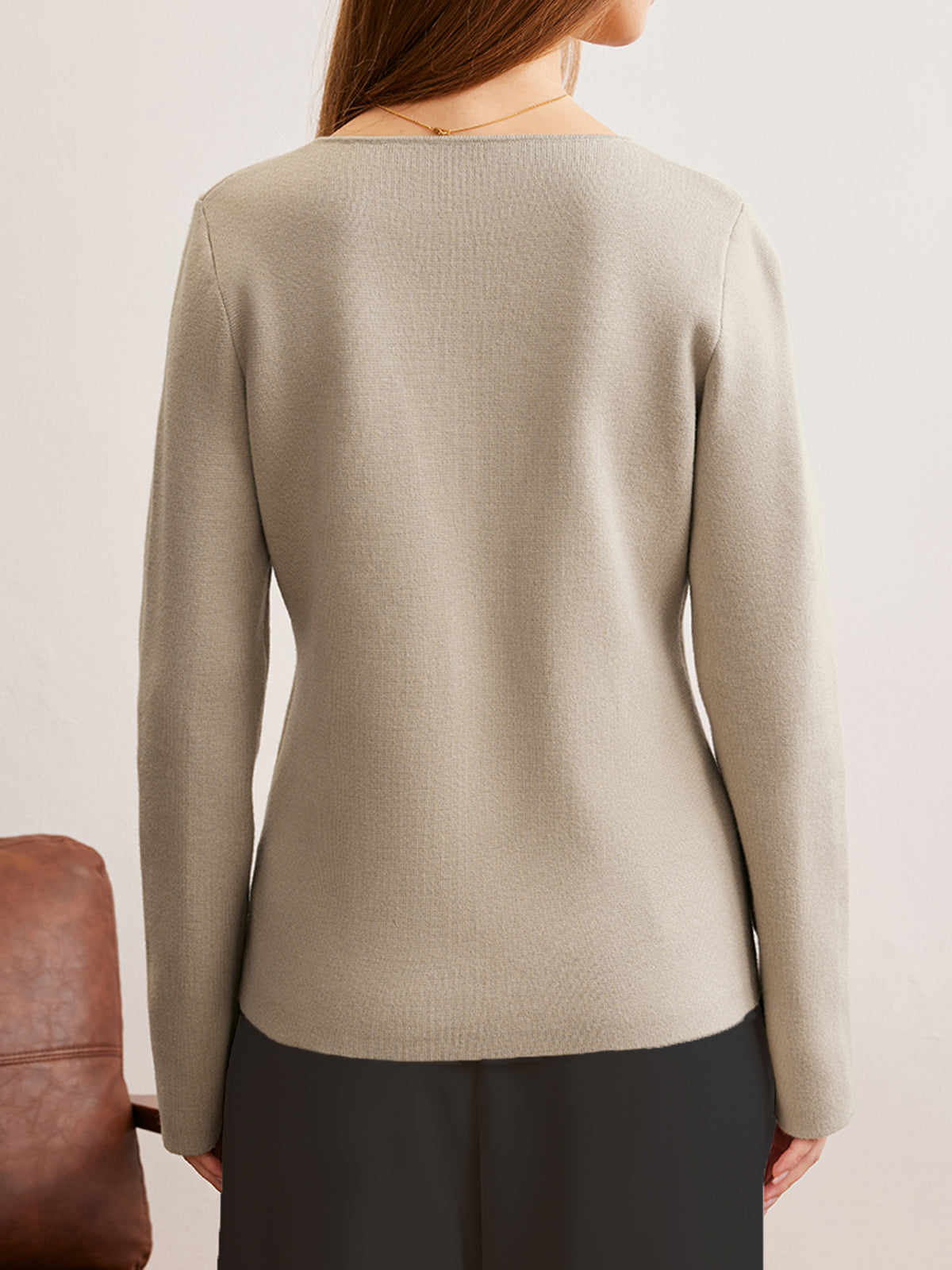 Elegante V-Ausschnitt Strickjacke