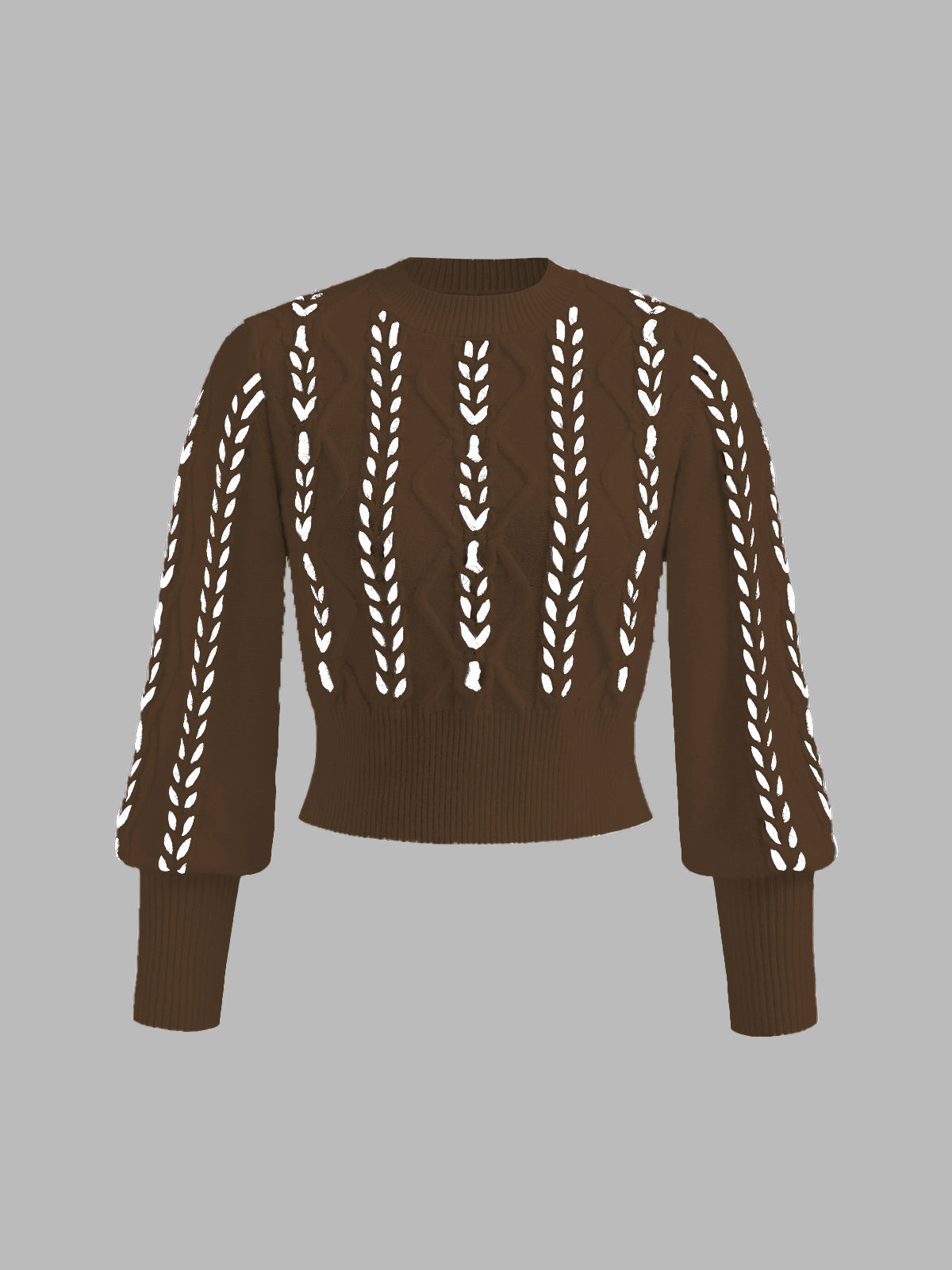 Kontrast Bindung Geraffter Pullover