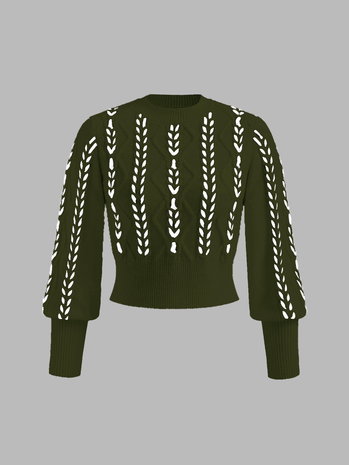 Kontrast Bindung Geraffter Pullover