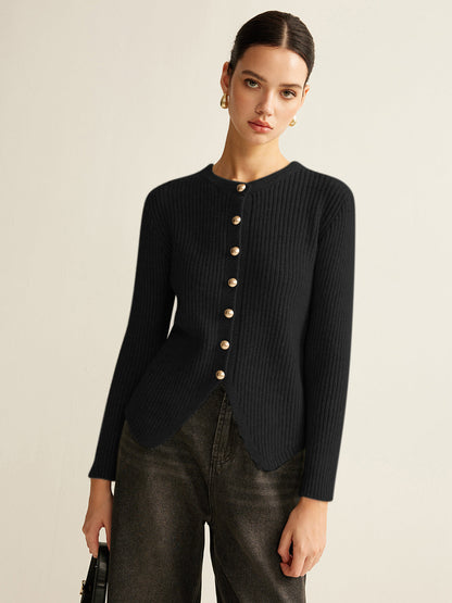 Knopf-Down Split Cardigan