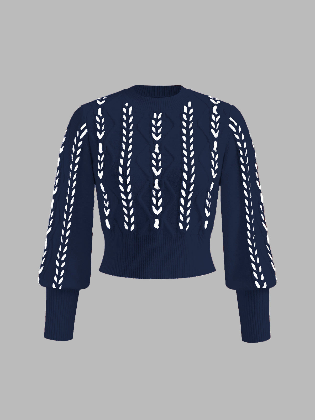 Kontrast Bindung Geraffter Pullover
