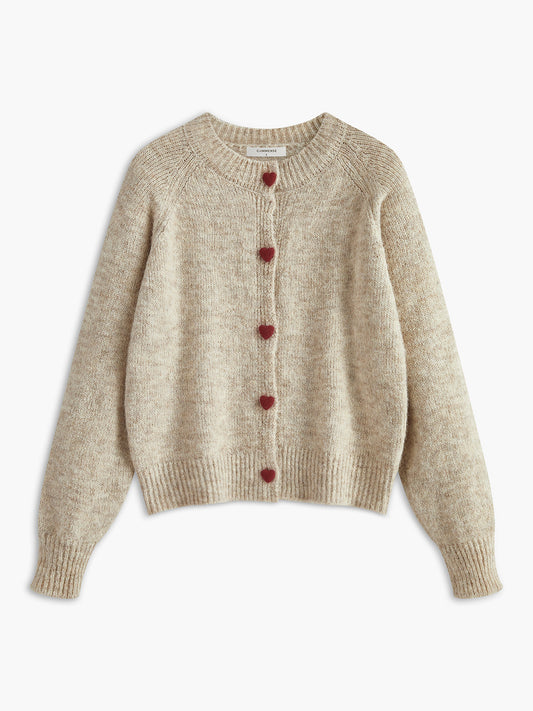 Eleganter Herzknopf-Cardigan