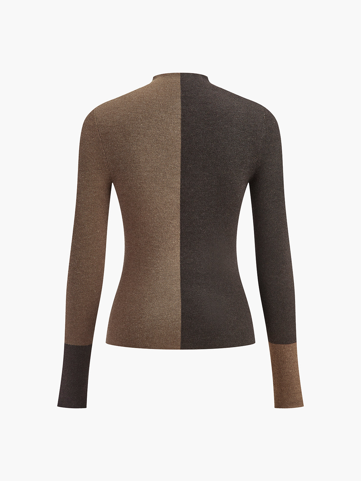 Wollmischung Zweifarbiger Skinny Stricktop