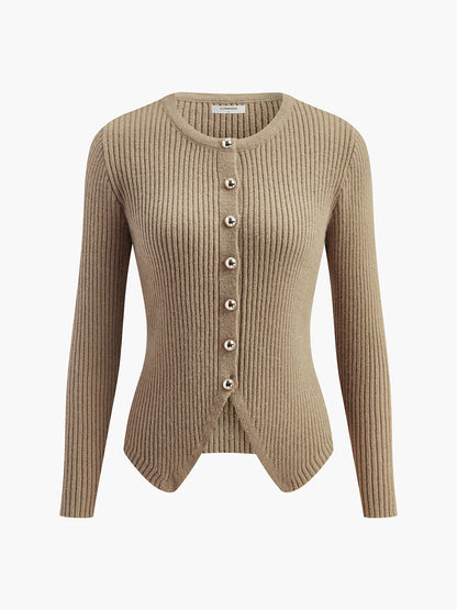 Knopf-Down Split Cardigan