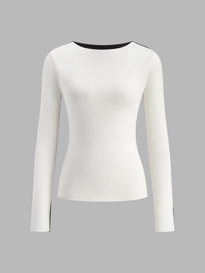 Zweifarbiger Stricktop