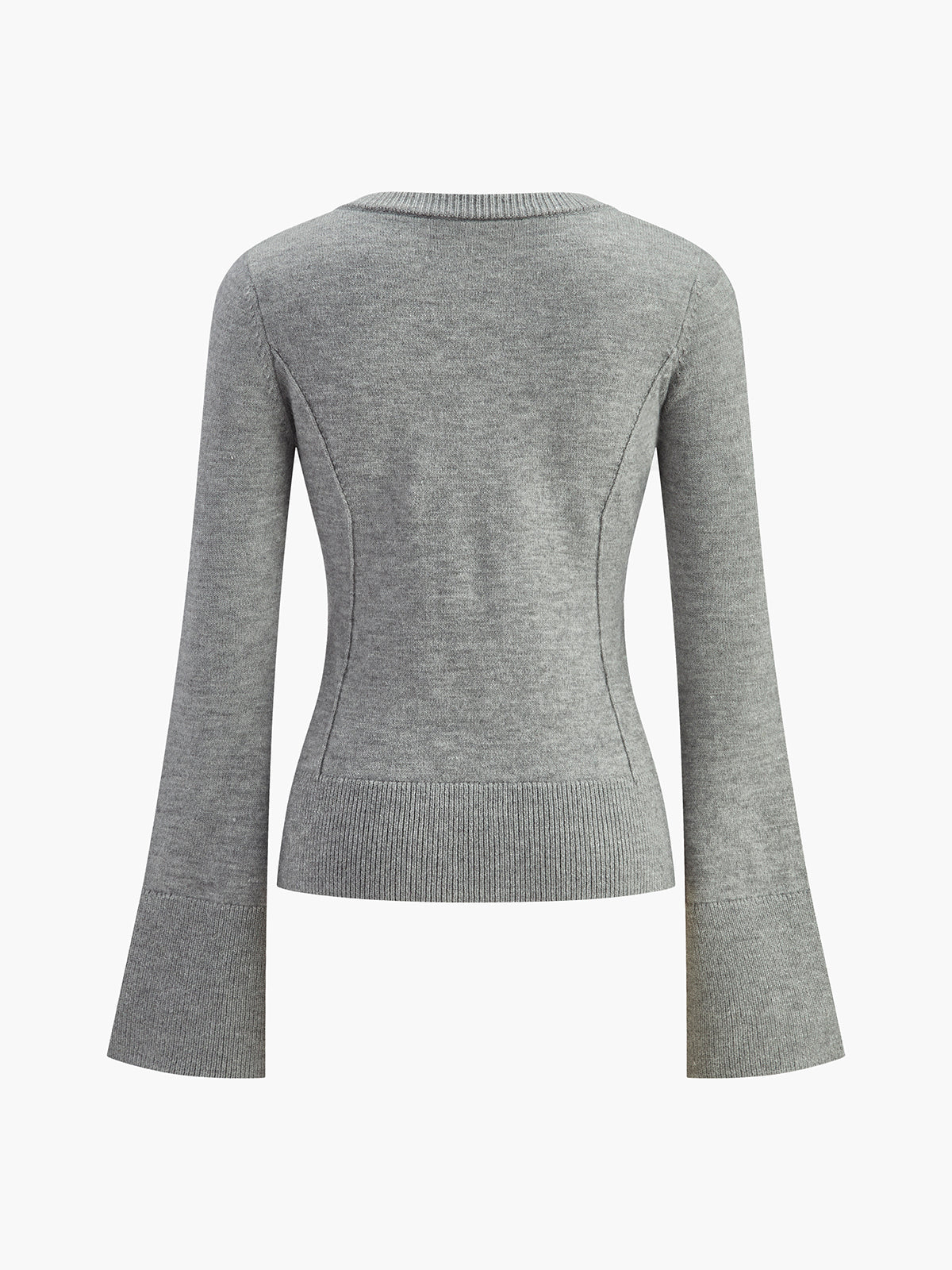 Knopf-Volant Ärmel Enges Cardigan