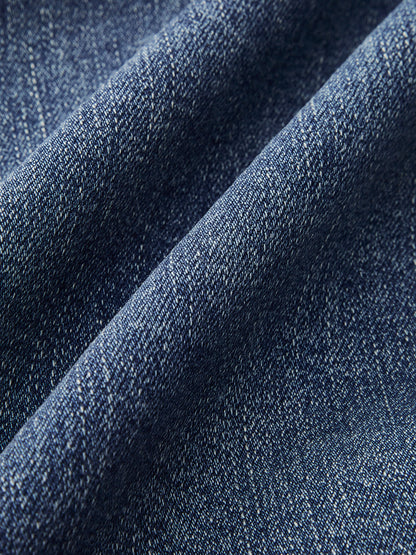 Mid-Waist Bootcut Denim Jeans ohne Gürtel