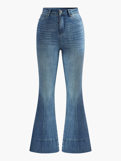 Gewaschene Slim Draped Denim-Hose