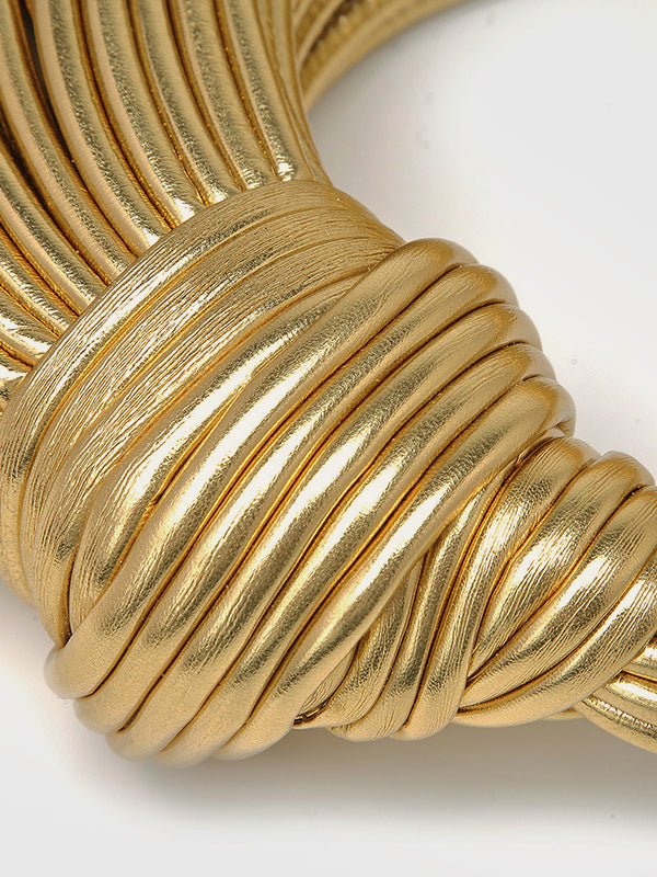 Goldene Gedrehte Hoop Bag