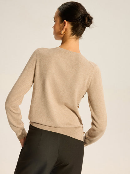Asymmetrisches Knopfstricktop