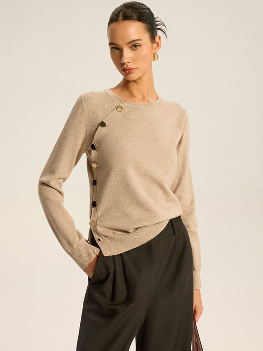 Asymmetrisches Knopfstricktop