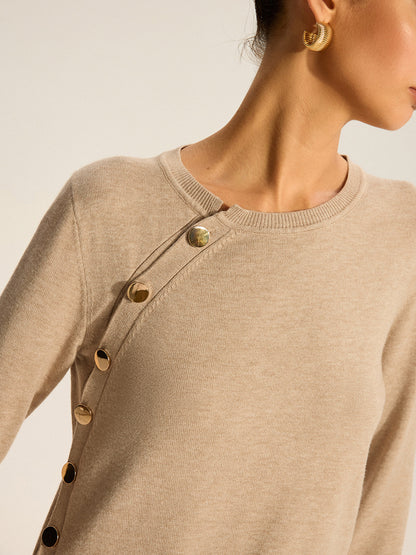 Asymmetrisches Knopfstricktop