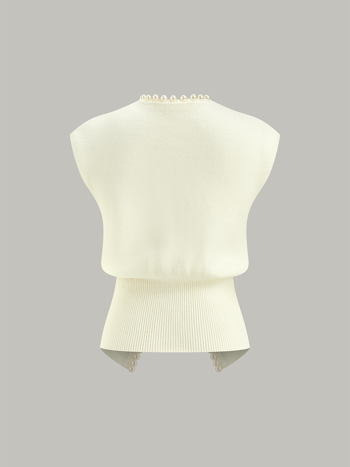 Perlenverzierte Kurzarm-Cardigan